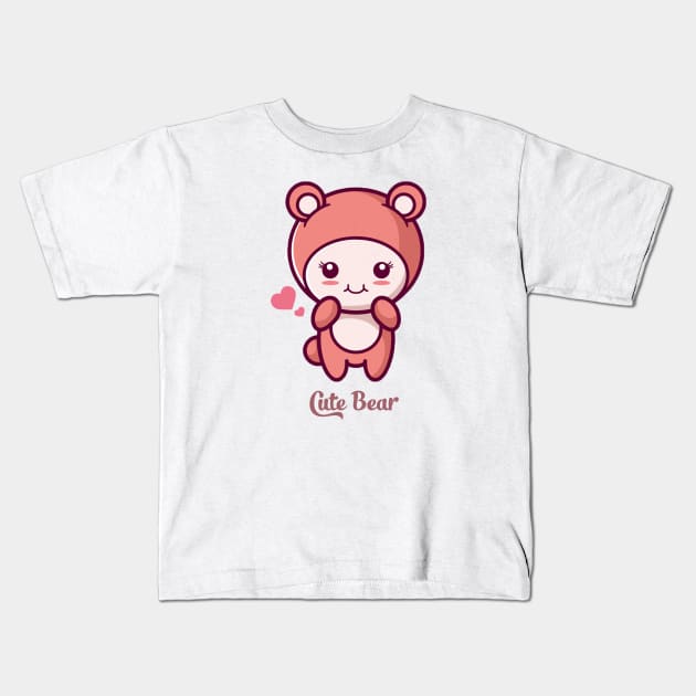 Cute Bear Kids T-Shirt by This is store